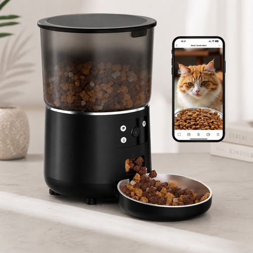 4L Automatic Cat Feeder with Camera – WiFi Smart Food Dispenser